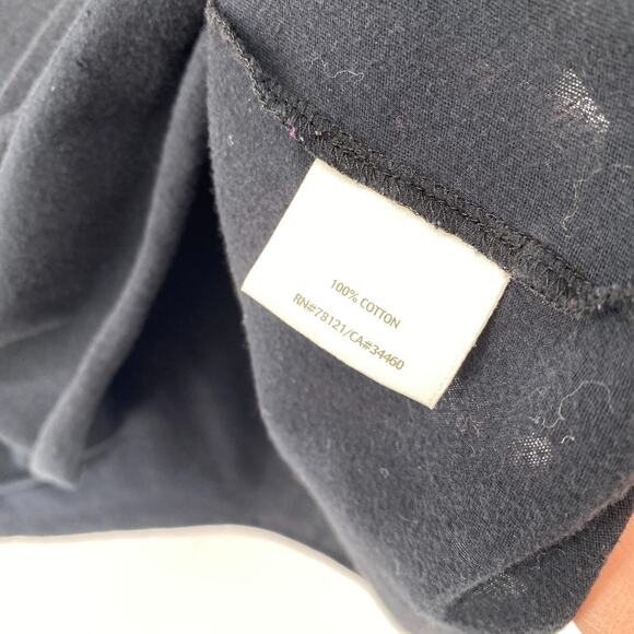 EILEEN FISHER Top PM Fine Cotton Jersey Rolled Hem Scoop Neck Short Sleeve Black - Picture 7 of 13